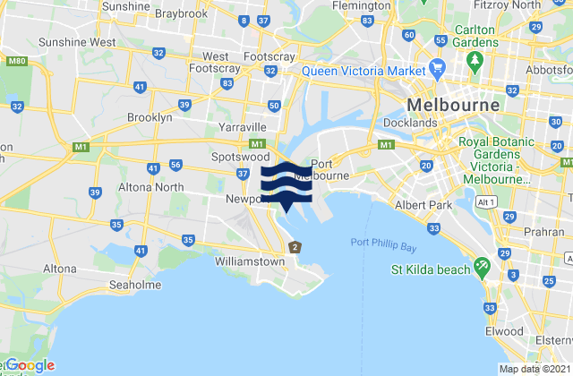 Mapa de mareas Braybrook, Australia