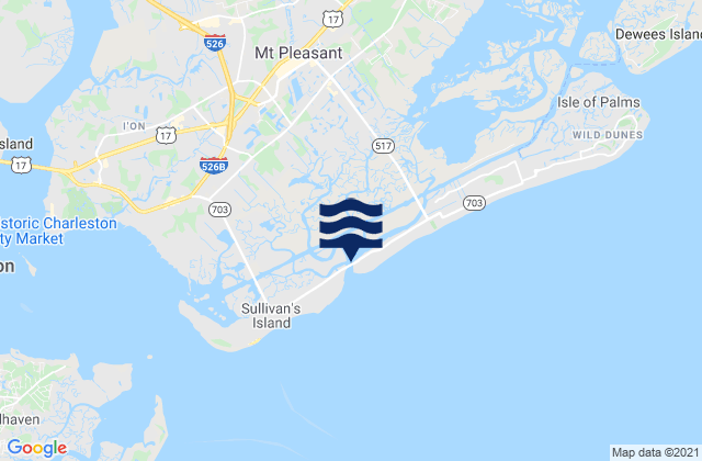 Mapa de mareas Breach Inlet (Isle Of Palms), United States