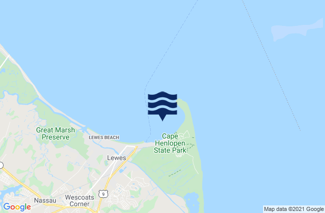 Mapa de mareas Breakwater Harbor, United States