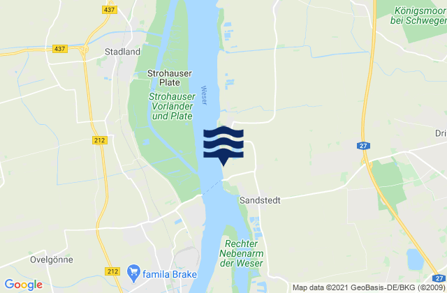 Mapa de mareas Bremer Weserwehr, Germany