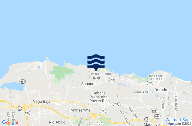 Mapa de mareas Brenas, Puerto Rico
