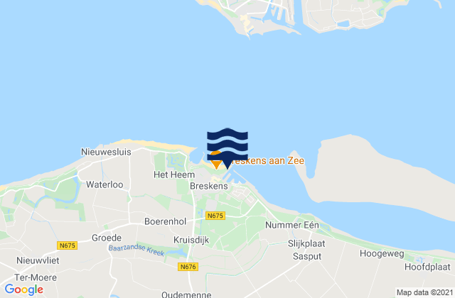 Mapa de mareas Breskens, Netherlands