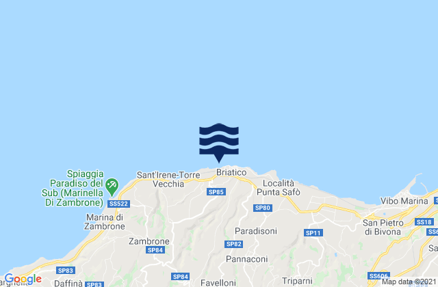 Mapa de mareas Briatico, Italy