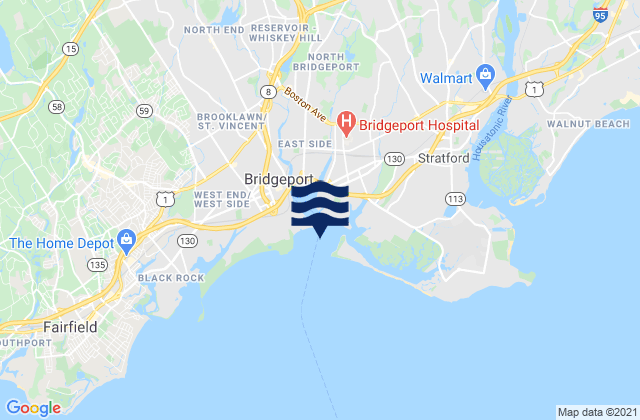 Mapa de mareas Bridgeport Harbor, United States