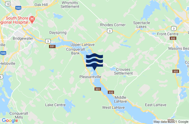 Mapa de mareas Bridgewater, Canada