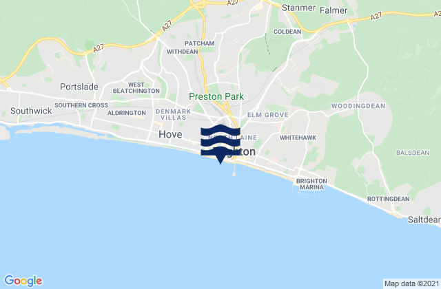 Mapa de mareas Brighton Beach, United Kingdom