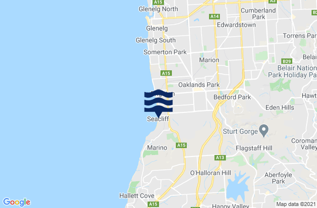 Mapa de mareas Brighton, Australia