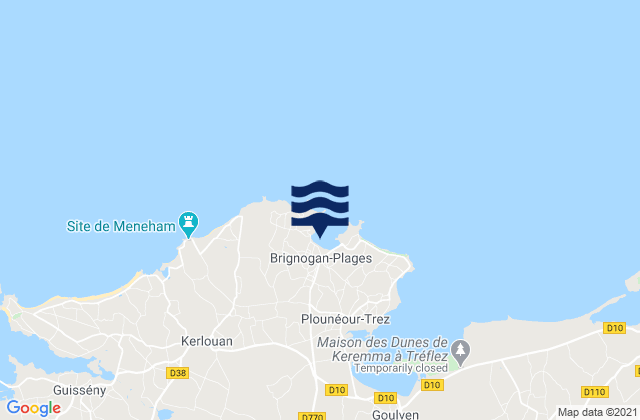 Mapa de mareas Brignogan-Plages, France