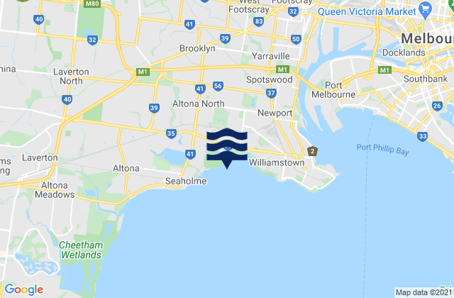 Mapa de mareas Brimbank, Australia