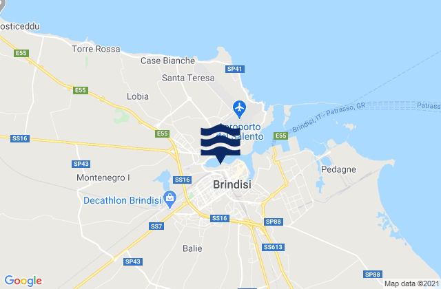 Mapa de mareas Brindisi, Italy