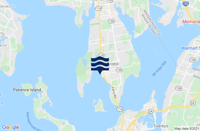 Mapa de mareas Bristol Bristol Harbor, United States