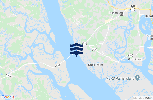 Mapa de mareas Broad River Bridge S of Broad River, United States