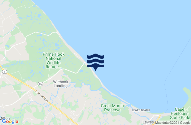 Mapa de mareas Broadkill Beach, United States