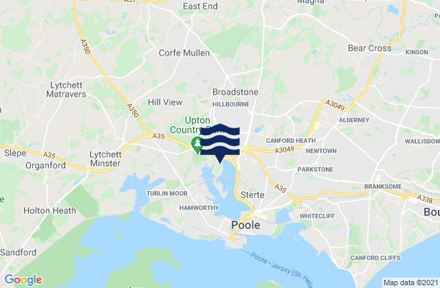 Mapa de mareas Broadstone, United Kingdom