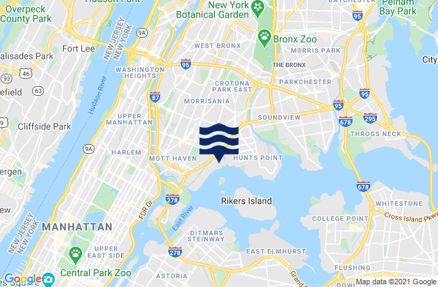 Mapa de mareas Broadway Bridge, United States