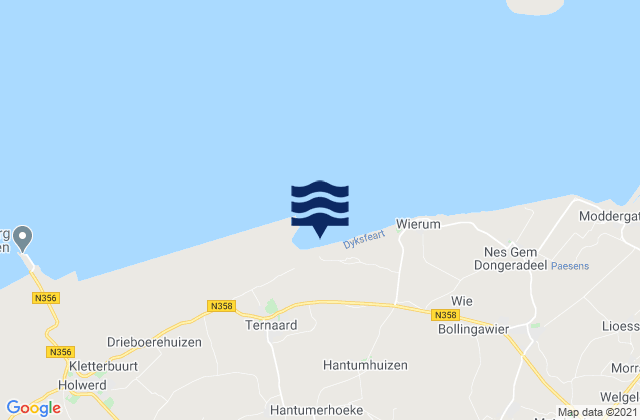Mapa de mareas Broeksterwâld, Netherlands