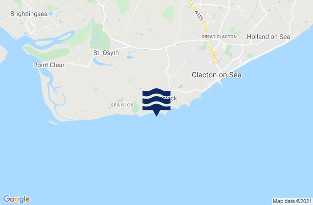 Mapa de mareas Brooklands Beach, United Kingdom