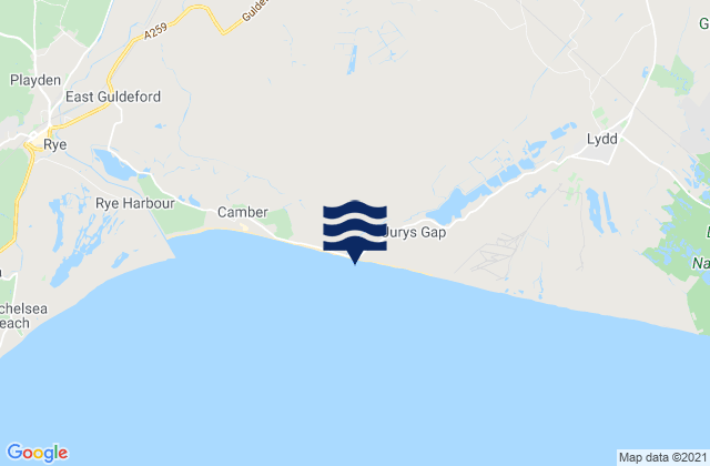 Mapa de mareas Broomhill Sands (Jurys Gap) Beach, United Kingdom