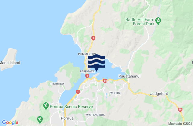 Mapa de mareas Browns Bay, New Zealand