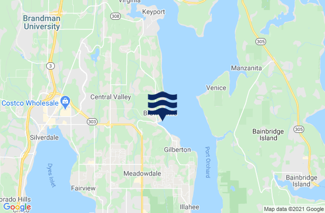 Mapa de mareas Brownsville Port Orchard, United States
