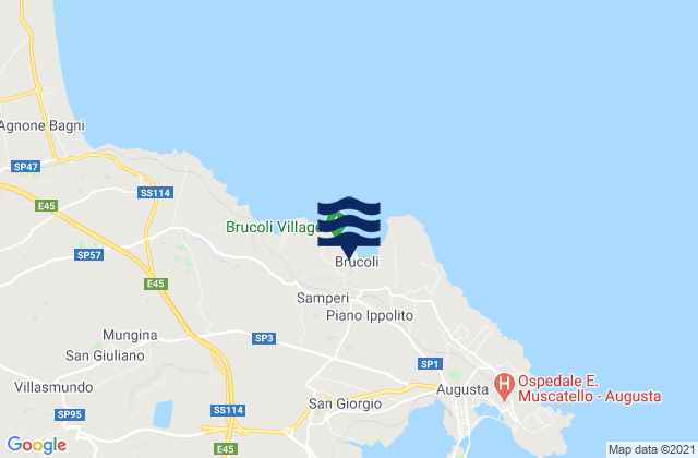 Mapa de mareas Brucoli, Italy