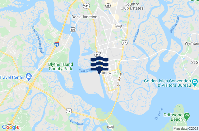 Mapa de mareas Brunswick, United States