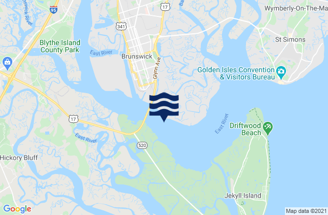 Mapa de mareas Brunswick River off Quarantine Dock, United States