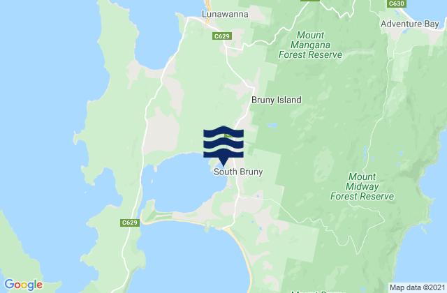 Mapa de mareas Bruny Island - Coal Point, Australia