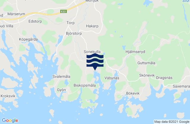 Mapa de mareas Bräkne-Hoby, Sweden