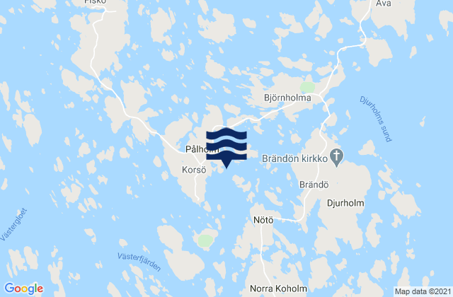 Mapa de mareas Brändö, Aland Islands