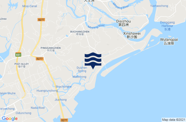 Mapa de mareas Buchang, China