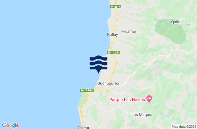 Mapa de mareas Buchupureo, Chile