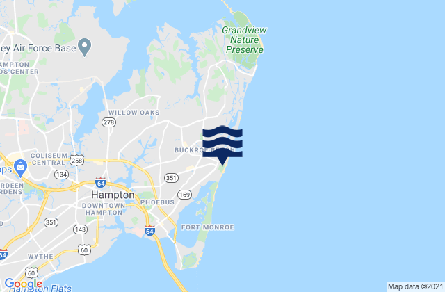 Mapa de mareas Buckroe Beach, United States