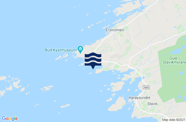 Mapa de mareas Bud, Norway