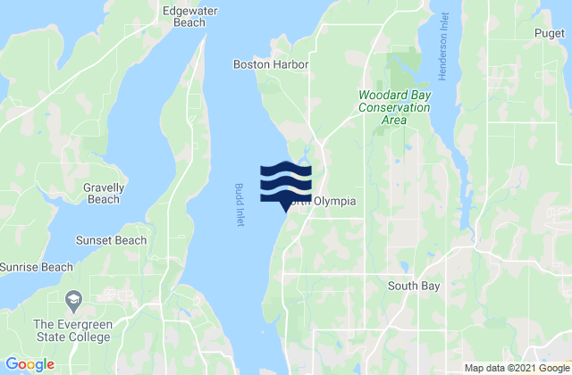 Mapa de mareas Budd Inlet Olympia Shoal, United States