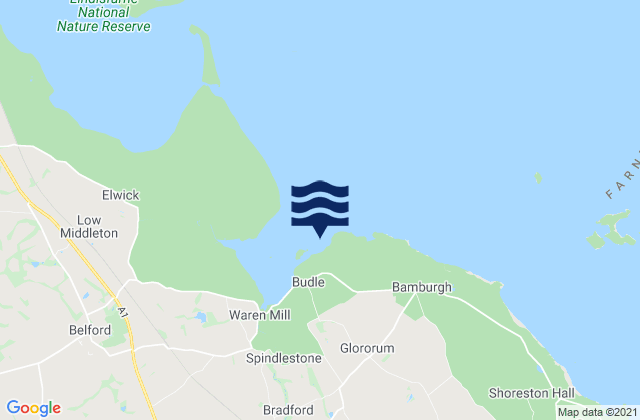 Mapa de mareas Budle Bay, United Kingdom