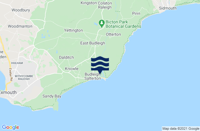Mapa de mareas Budleigh Salterton Beach, United Kingdom