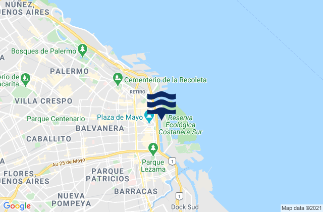 Mapa de mareas Buenos Aires, Argentina