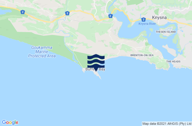 Mapa de mareas Buffalo Bay, South Africa