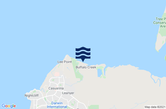 Mapa de mareas Buffalo Creek Beach, Australia