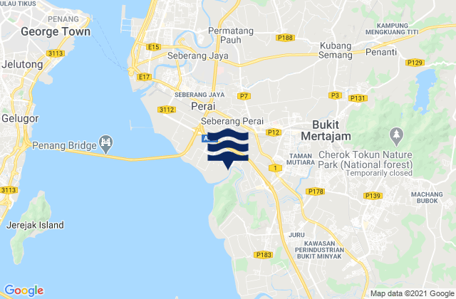 Mapa de mareas Bukit Mertajam, Malaysia