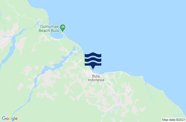 Mapa de mareas Bula, Indonesia