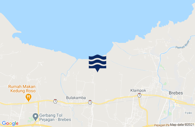 Mapa de mareas Bulakamba, Indonesia
