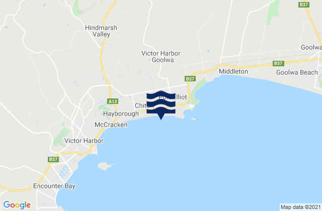 Mapa de mareas Bullies, Australia