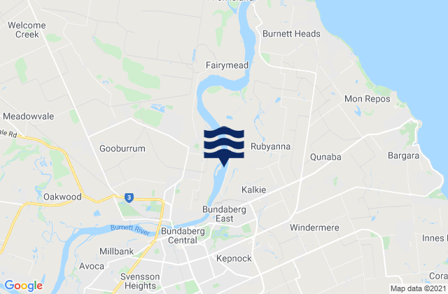 Mapa de mareas Bundaberg, Australia