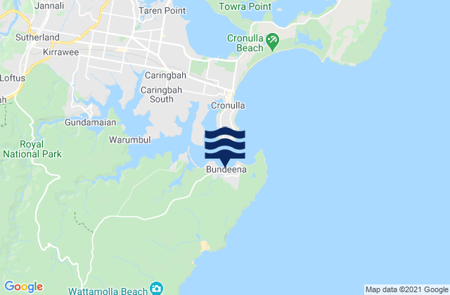 Mapa de mareas Bundeena, Australia