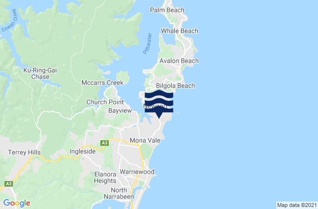 Mapa de mareas Bungan Beach, Australia
