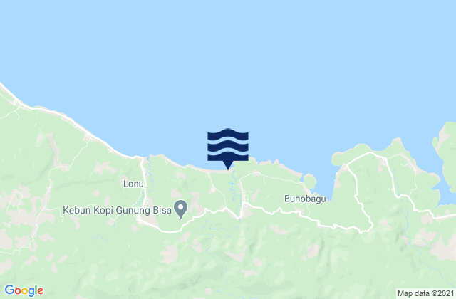 Mapa de mareas Bunobogu, Indonesia