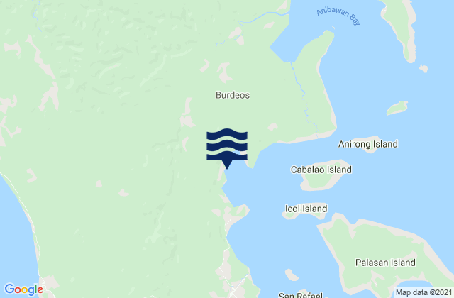 Mapa de mareas Burdeos Bay (Polillo Island), Philippines
