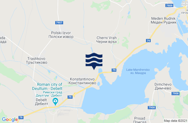 Mapa de mareas Burgas, Bulgaria